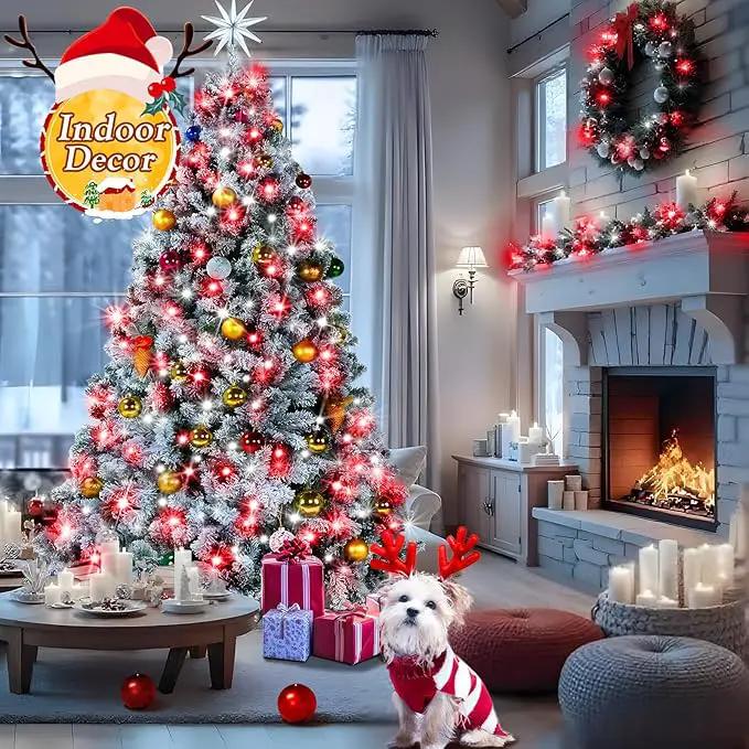 KNONEW 197FT 500 LED Christmas Lights Outdoor String Lights 8 Modes & Memory Fairy Light Plug in Waterproof LED String Lights for Xmas Yard Tree Wedding Party Holiday Decorations (Red and White) by GreenHaven Gardens