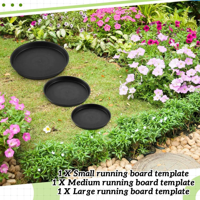 3 Size Round Stepping Stone Mold Internal Diameters 7.8" 10.2" and 13.7" Plastic Stepping Stone Molds for Concrete and Stained Glass for Garden Walk Way by GreenHaven Gardens
