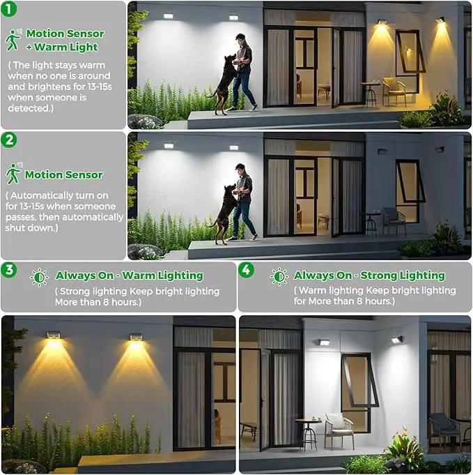 JSOT 22LED Solar Motion Sensor Lights Outdoor, Solar Lights Outdoor Waterproof IP65, Bright Wall Security Lighting for Outside Yard Front Door Fence - Cool White by GreenHaven Gardens