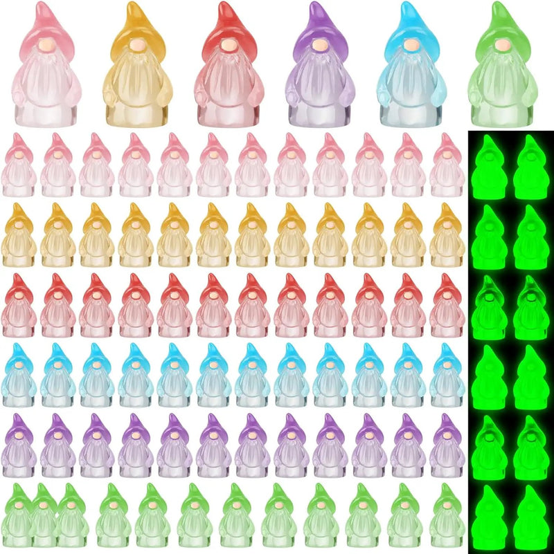 120 Pcs Mini Resin Luminous Gnomes Bulk Tiny Fairy Resin Statues Glow in The Dark Small Gnomes Miniature Figurines for Landscape Outdoor Patio Yard Lawn Plant Pots Fairy Decor (Classic) by GreenHaven Gardens