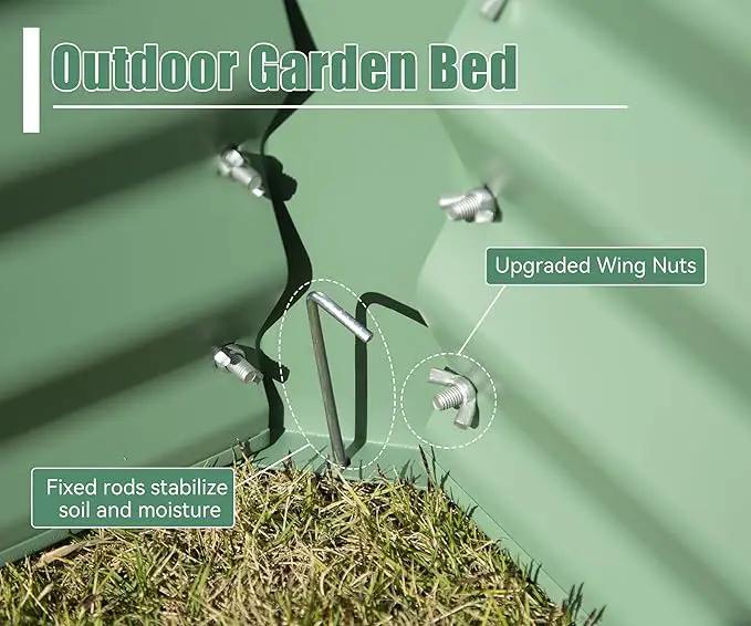 Domi Galvanized Raised Garden Bed, Outdoor Planter Garden Boxes Large Metal Planter Box for Gardening Vegetables Fruits Flowers, Green (6x3x1.5ft) by GreenHaven Gardens