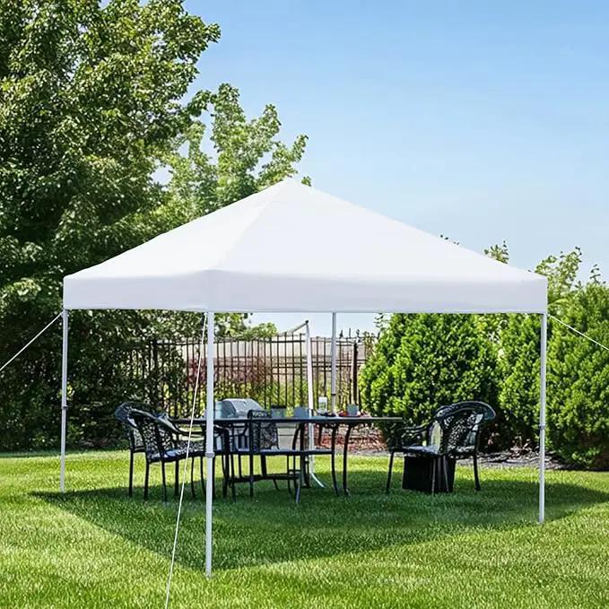 Amazon Basics Outdoor Pop Up 10 x 10 Canopy Tent for Events, Portable with Easy Setup, One-Push, Includes Wheeled Carry Bag, 8 Pegs, 4 Ropes, 4 Weighted Bags, White by GreenHaven Gardens