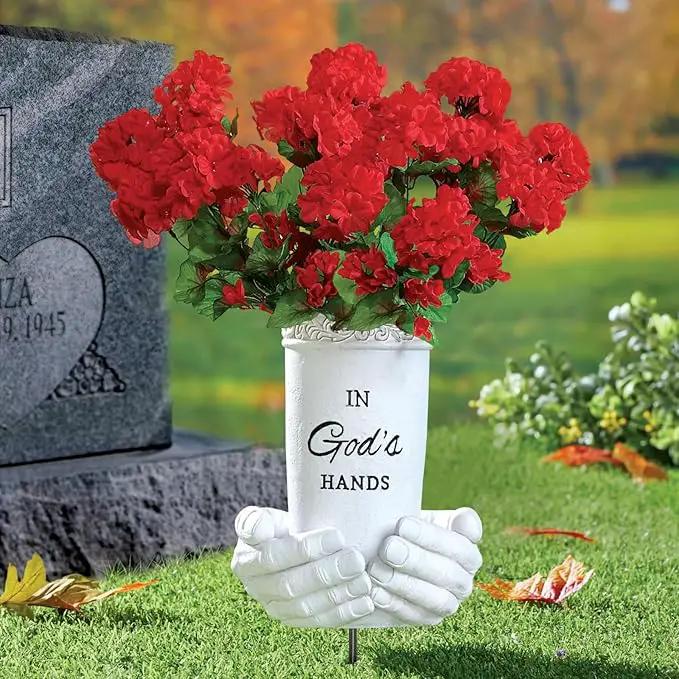 BAYN Grave Decorations for Cemetery, Hand Held Vases with Spikes for Garden Decorations Waterproof Garden Statues Memorial Gifts for Loss of Loved One by GreenHaven Gardens