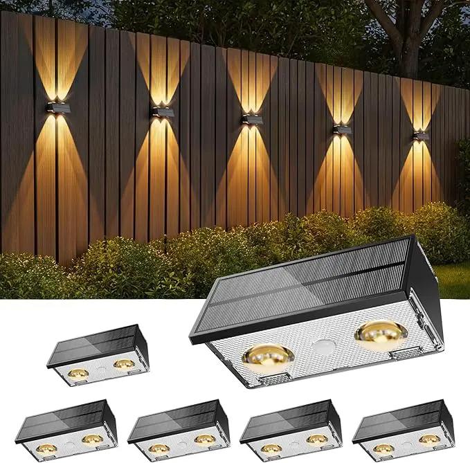 Bridika Solar Fence Lights Outdoor, 6 Pack Up and Down Wall Light, 8 Colors Lens LED Dusk to Dawn Solar Lights Outdoor Waterproof for Patio, Deck, Backyard, Garden by GreenHaven Gardens