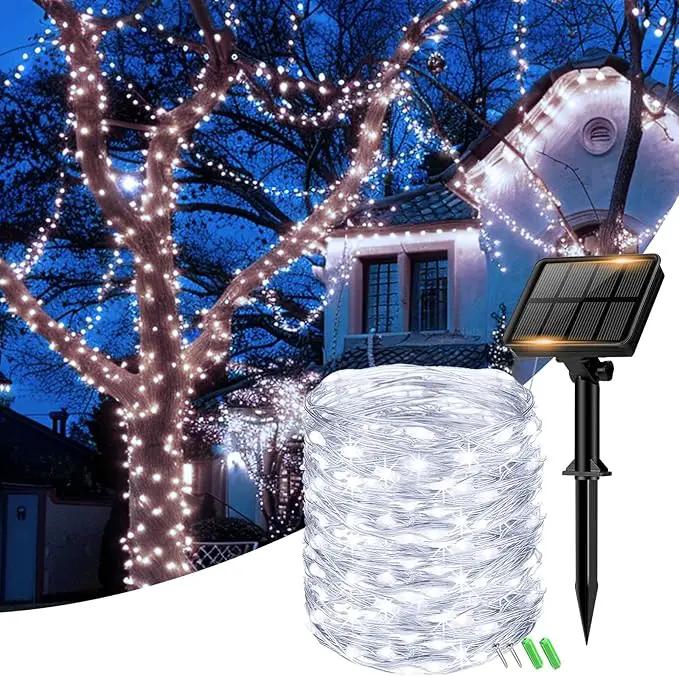 1 Pack Solar Fairy Lights for Outside Waterproof, 49FT/15M 150LED Solar String Lights Outdoor 8 Modes Solar Twinkle Lights for Garden Yard Christmas Tree Wedding Party Decor, Cool White by GreenHaven Gardens