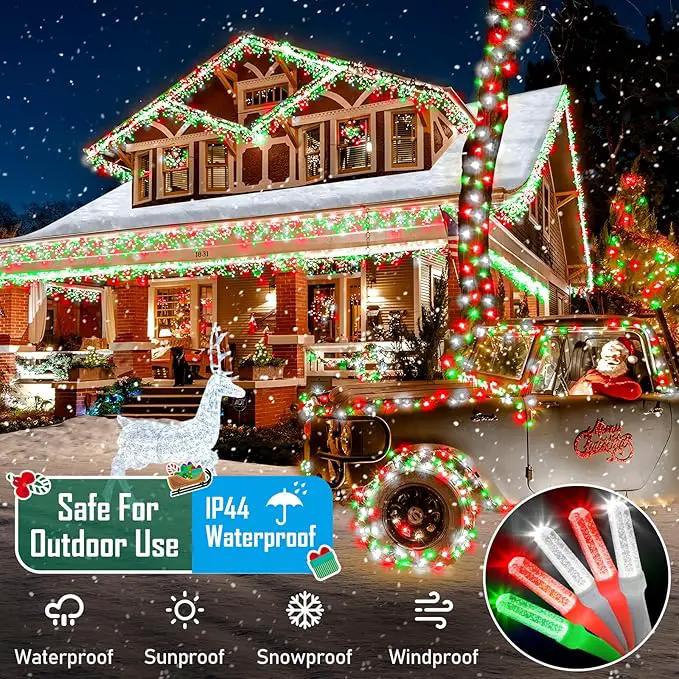 Heceltt 360 LED 118 FT Christmas Lights Outdoor, 8 Modes Christmas Lights Plug in, IP44 Waterproof Led Christmas Lights with Timer and Memory for Xmas Yard Garden Decorations (Red Green and White) by GreenHaven Gardens