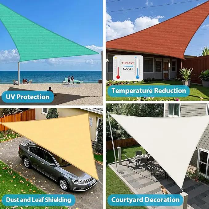 Amagenix Sun Shade Sail 6'X6'X6' Curved Edge Outdoor Shade Canopy Sand Breathable 95% UV Block Shade Cloth for Patio Garden Backyard (We Make Custom Size) by GreenHaven Gardens