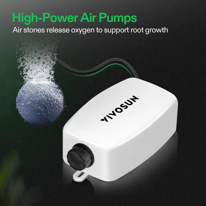 VIVOSUN DWC Hydroponics Grow System with Top Drip Kit, 5-Gallon Deep Water Culture, Recirculating Drip Garden System with Multi-Purpose Air Hose, Air Pump, and Air Stone (1 Bucket + Top Drip Kit) by GreenHaven Gardens