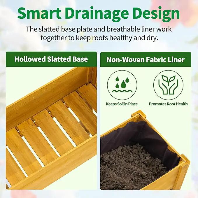 Premium Fir Wooden Raised Garden Bed with Four Legs for Backyard and Balcony Gardening,Suitable for Indoor and Outdoor use,33.07''×15.75''×38.58'' by GreenHaven Gardens