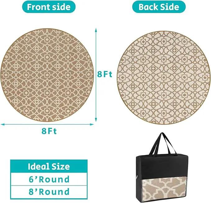 HEBE Outdoor Rug Waterproof 8ft, Plastic Straw Rug Camping Rug, Reversible Outdoor Patio Rugs RV Mat Clearance, Indoor Outside Floor Carpet for Porch,Deck,Camper,Balcony,Backyard by GreenHaven Gardens