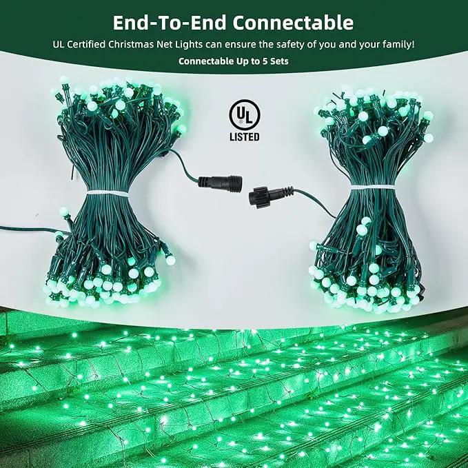 Led Net Lights Christmas Lights Outdoor Green Christmas Net Lighting with 121Led Mini Globe Lights 5ftx5ft, Outdoor Indoor Fairy Mesh Net Lights for Christmas Trees, Bushes, Shrubs Decorations by GreenHaven Gardens