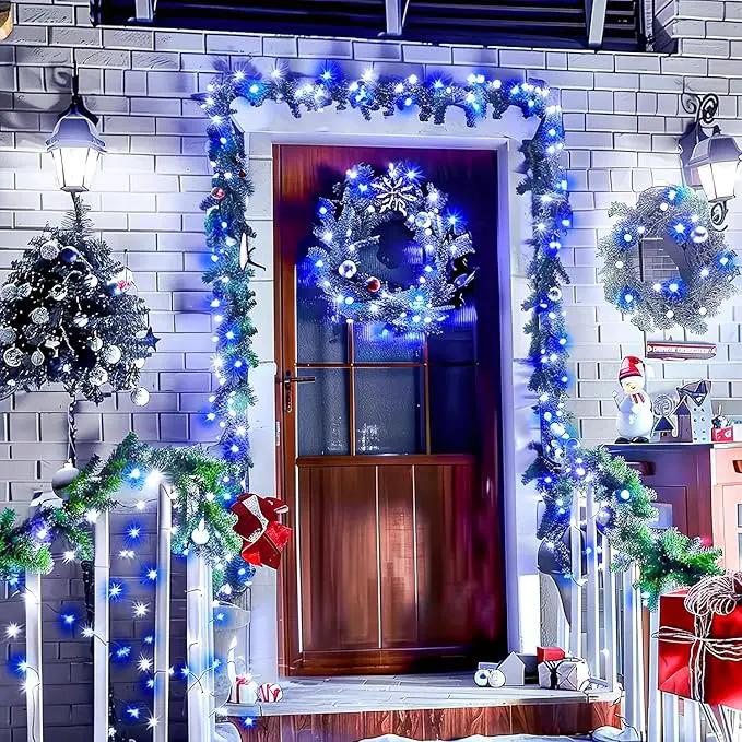 JMEXSUSS 500 LED Blue and White String Lights Outdoor, 173ft 8 Modes LED Christmas Lights Indoor, Waterproof Christmas Twinkle Lights for Tree Holiday Decorations by GreenHaven Gardens