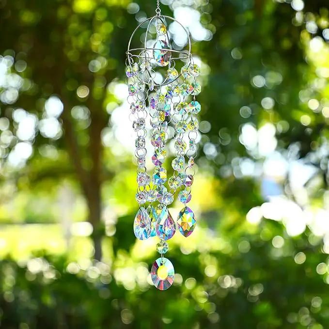 Sun Catchers with Crystals Rainbow Maker Hanging Crystals Prisms Suncatcher for Window - Crystal Chandelier Wind Chimes Sun Catchers Indoor Window Decorations by GreenHaven Gardens