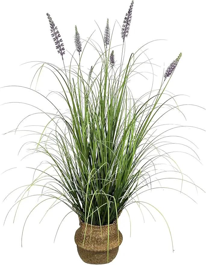 Artificial Plant 47in(1pack) Tall Artificial Lavender Plant,Faux Plants Indoor Home Decorative Artificial Plants & Flowers in Pot Fake Plant, House Plant Indoor by GreenHaven Gardens