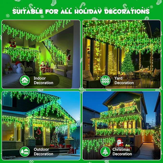 JMEXSUSS 400 LED 38.8F Green Icicle Lights for St Patricks Day Decorations, Green Christmas Lights Indoor Outdoor, Green String Icicle Lights for House Fireplace Party Yard Decoration by GreenHaven Gardens