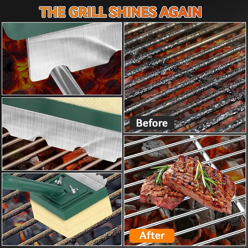Replaceable BBQ Cleaning Head (No Handle), Safe Replacement Cleaning Pad for Cast Iron/Stainless-Steel Grates by GreenHaven Gardens