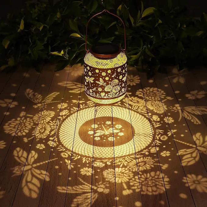 Solar Lanterns Outdoor Waterproof Dragonfly Garden Decor Birthday Gifts for Women Mom Grandma Hanging Solar Lights Metal Decoration Outside for Yard, Patio, Backyard, Porch, Pathway by GreenHaven Gardens