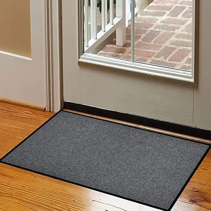 fani Heavy Duty Large Outdoor Indoor Entrance Doormat Waterproof Low Profile Entrance Rug Front Door Mat Patio Anti-Skid Rubber Back, 35x60 inch (Light Grey) by GreenHaven Gardens