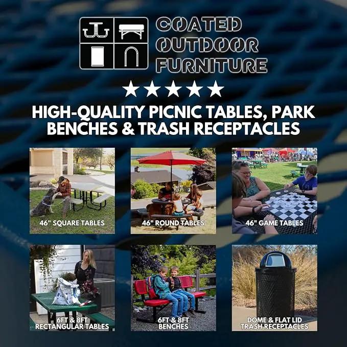 Heavy-Duty Outdoor Bench Thermoplastic Coated, Punched Steel, Commercial-Grade Garden Bench, Made in America (Portable with Back, 4 Ft, Textured Copper) by GreenHaven Gardens