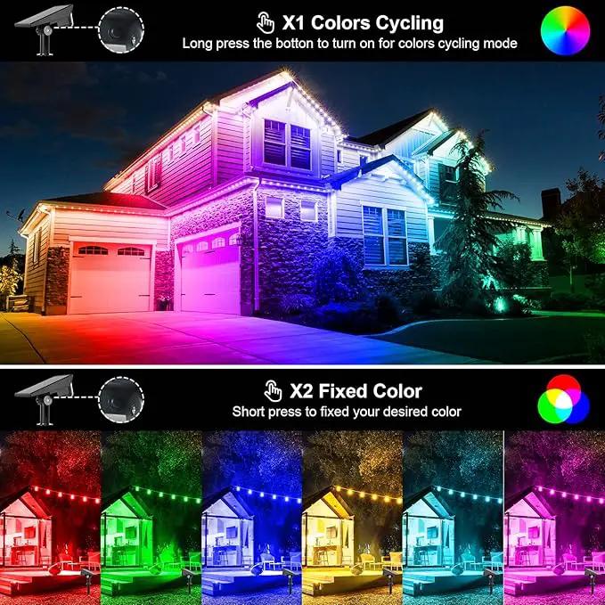 T-SUNUS Christmas Solar Spot Lights Outdoor Color Changing 4 Pack, IP65 Waterproof Solar Landscape Spotlights Garden Pond Lights, 2-in-1 RGB Lighting for Yard Pathway Driveway Walkway Tree Halloween by GreenHaven Gardens
