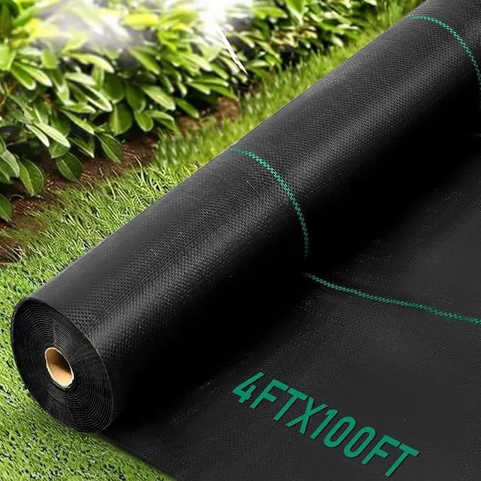 KAKO 4Ft x 100Ft Weed Barrier Fabric Heavy Duty Weed Barrier Landscape Fabric, Garden Fabric Weed Barrier, Ground Cover Weed Barrier Weed Cloth for Garden Fabric, Landscaping Fabric, Driveway Fabric by GreenHaven Gardens