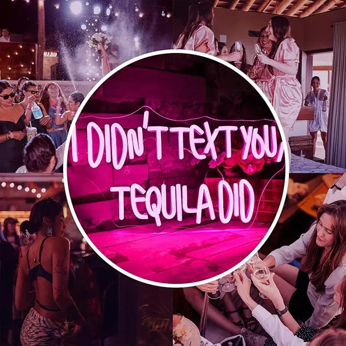 I Didn't Text You, Tequila Did Neon Sign for Wall Decor,Neon Light for Bedroom Bar Man Cave Business Bar Decoration by GreenHaven Gardens