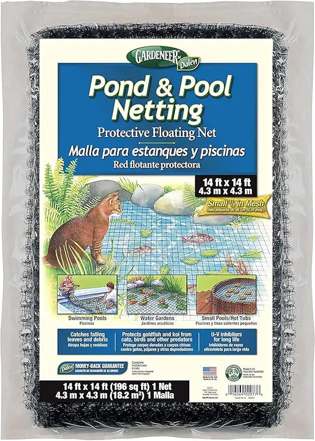 Dalen Pond & Pool Netting – Outdoor Water Garden Cover – Protective Mesh for Fish & Aquatic Life - 3/8" Mesh - (14' x 14') by GreenHaven Gardens