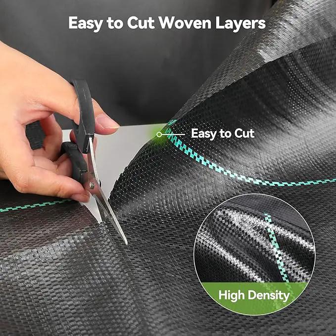 2.6ftx100ft Weed Barrier Landscape 3.2oz Fabric Heavy Duty, Woven Weed Control Cloth, Woven Geotextile Fabric for Underlayment, Gardening Ground, Commercial Driveway Weed Block Cover Mat by GreenHaven Gardens