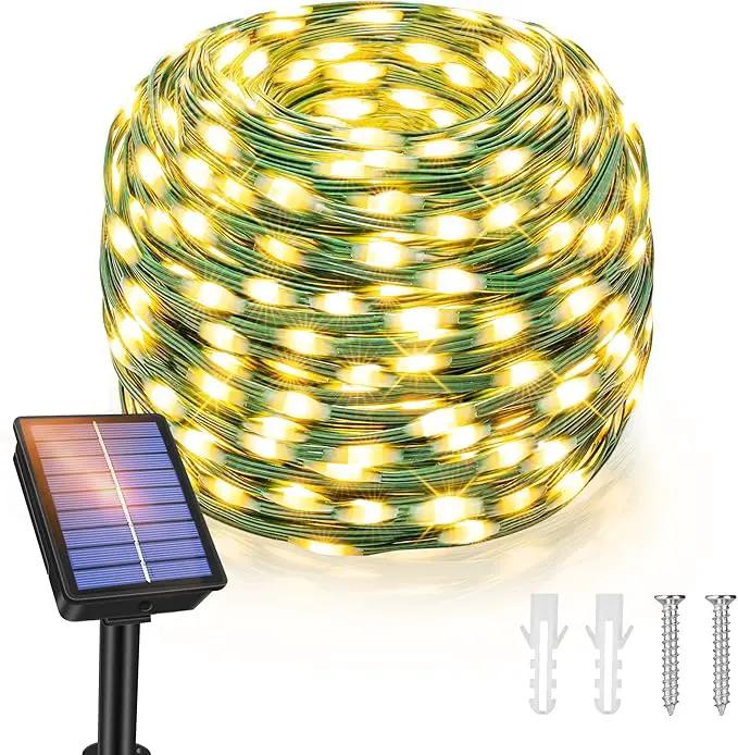 Ollny Solar String Lights Outdoor, 66FT 200LED Solar Fairy Lights with 8 Modes, Waterproof Solar Lights for Outside Yard Garden Patio Camping Party Wedding(Warm White) by GreenHaven Gardens