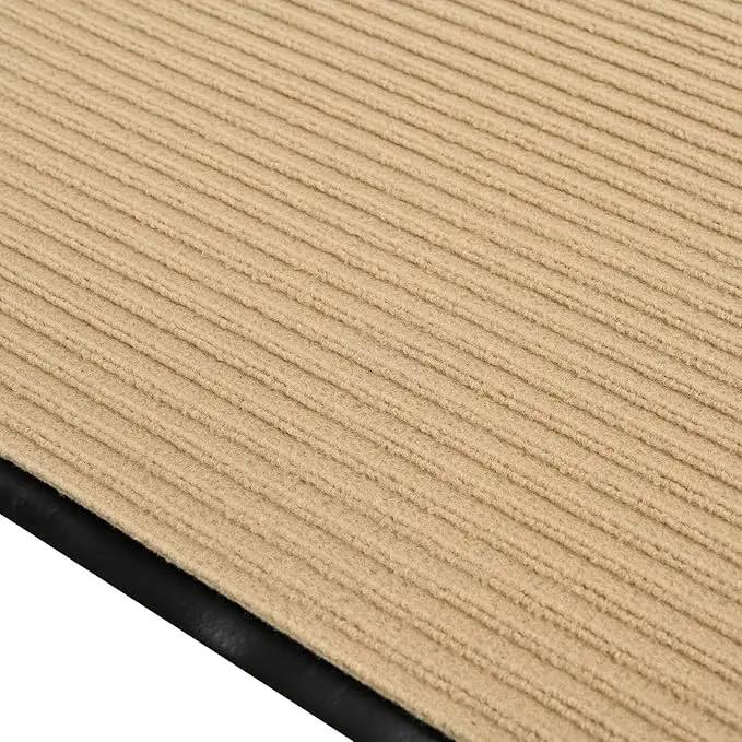 fani Heavy Duty Large Outdoor Indoor Entrance Black Doormat Waterproof Low Profile Entrance Rug Front Door Mat Patio Anti-Skid Rubber Back, 48x72 inch (Beige) by GreenHaven Gardens