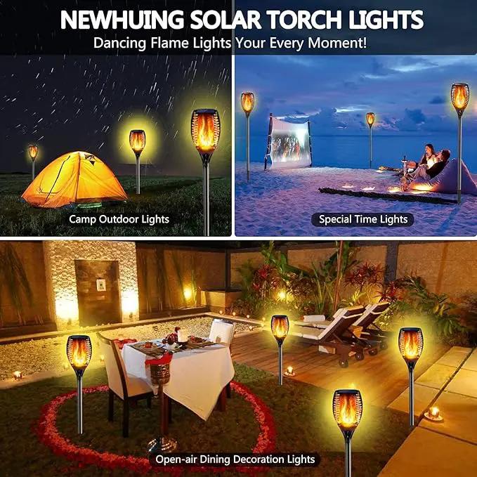 4PCs Solar Torch Lights Outdoor, 43 inch 96 LED, Waterproof Landscape Garden Pathway Light with Vivid Dancing Flickering Flames, with Auto On/Off Dusk to Dawn, for Christmas Lights Decoration by GreenHaven Gardens