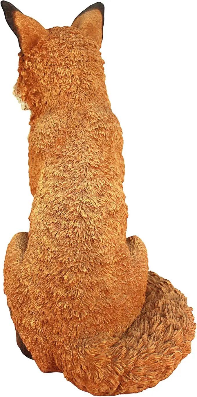 Design Toscano Simon The Woodland Fox Indoor/Outdoor Garden Statue for Patio, Pool or Lawn, 18 Inch Tall, Cast Stone Resin, Red Orange Paint by GreenHaven Gardens