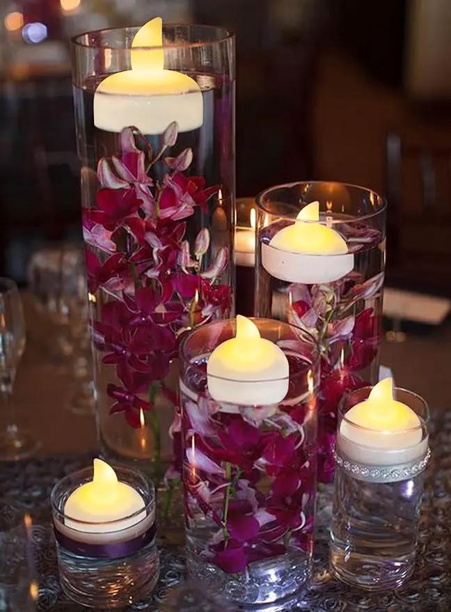 48 Pack Waterproof LED Floating Tea Lights, Flameless Flickering Battery Operated Outdoor Tealight Candles, White Water LED Votive Candles Bulk for Wedding Centerpiece Vase Halloween Decorations by GreenHaven Gardens