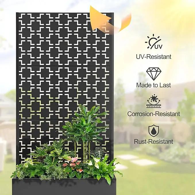 Raised Garden Bed with Trellis and Wheels,73"x35"x16" Metal Raised Garden Bed,Black Squared Metal Planter with Climbing Trellis for Vines & Vegetables by GreenHaven Gardens