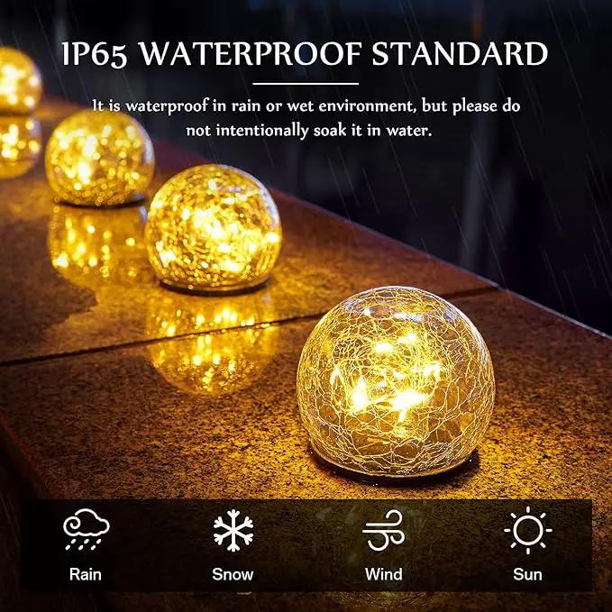 Honoson 3.9 Inch Solar Globe Lights Outdoor Waterproof, Solar Balls for Garden Cracked Glass Ball, Ground Landscape Garden Decor for Patio and Yard Lawn Backyard (8 Pieces) by GreenHaven Gardens