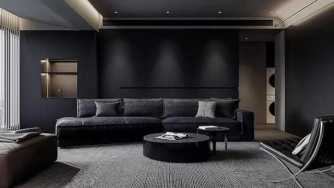 Dimoon 118''x15.7'' Black Skin Peel and Stick Wallpaper Contact Paper Modern Self Adhesive Wall Paper Removable Renter Friendly Textured Solid Color Cabinet Vinyl Roll (118''x15.7'',Black Skin) by GreenHaven Gardens