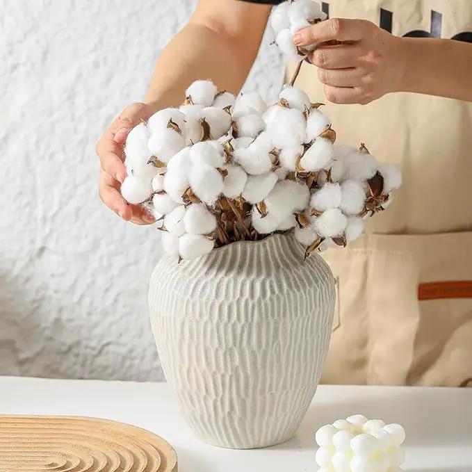 Ceramic Vase for Home Decor,7.8 Inch Flower Vase，Decorative Grey Vases for Pampas Grass，Modern Art Texture for Home Entryway Living Room Dining Table Farmhouse Office Decor-Grey. by GreenHaven Gardens