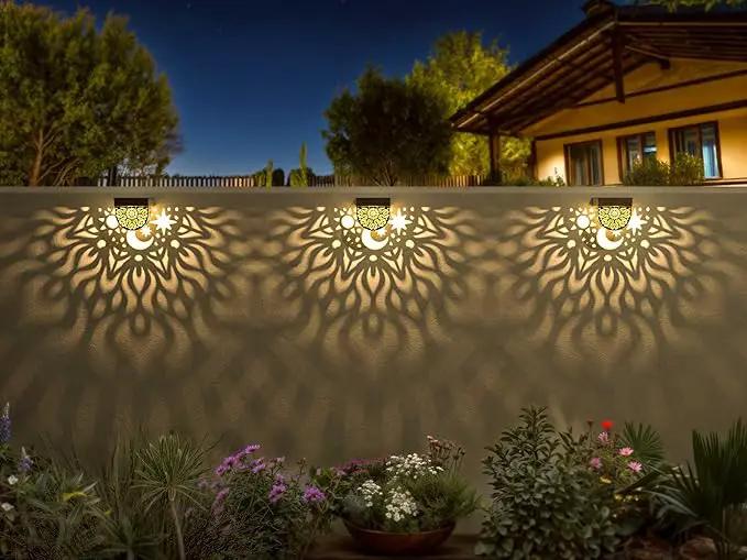 Solar Fence Lights 6 Pack Solar Deck Lights Waterproof LED Step Wall Outdoor Decorations Warm Yellow Decorative Lighting for Garden Backyard Yard Decor (Gold) by GreenHaven Gardens