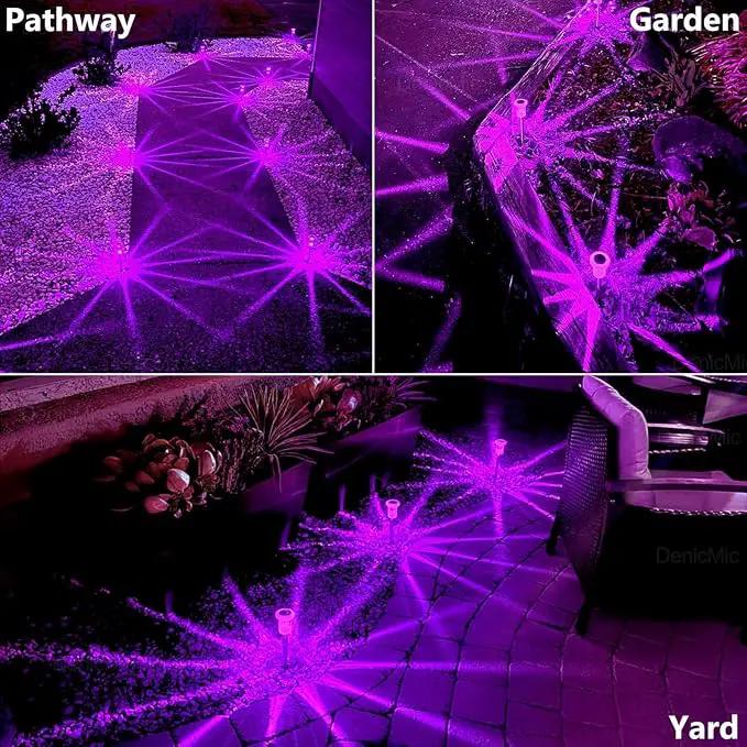 DenicMic Solar Lights Outdoor Pathway Lights LED Waterproof Acrylic Lamp Head Stainless Steel Stake for Yard Garden Landscape Path Walkway Driveway Patio Lawn (Purple 15Pack) by GreenHaven Gardens