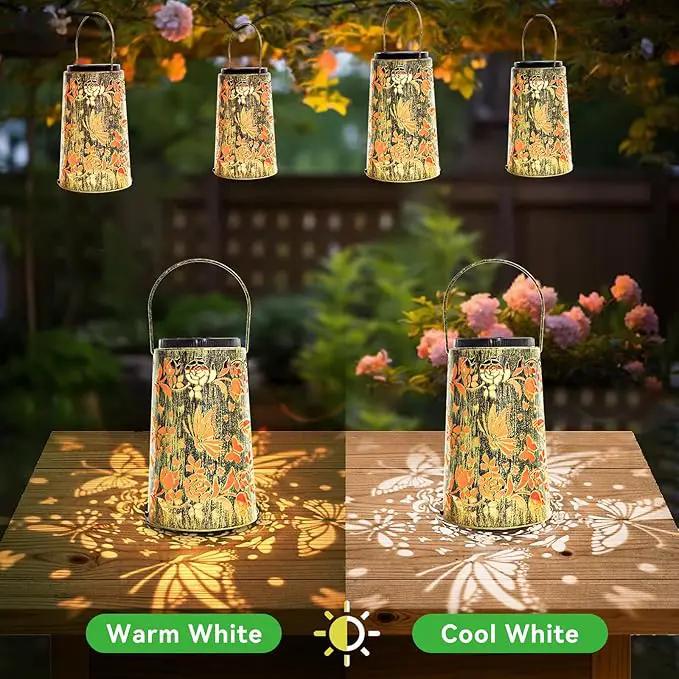 Solar Lanterns, Waterproof Hanging Metal Decorative Lights for Outdoor Use, Garden, Yard, Backyard, Porch, Table, Pathway - Butterfly Solar Powered Cool/Warm Light, 1 Pack by GreenHaven Gardens