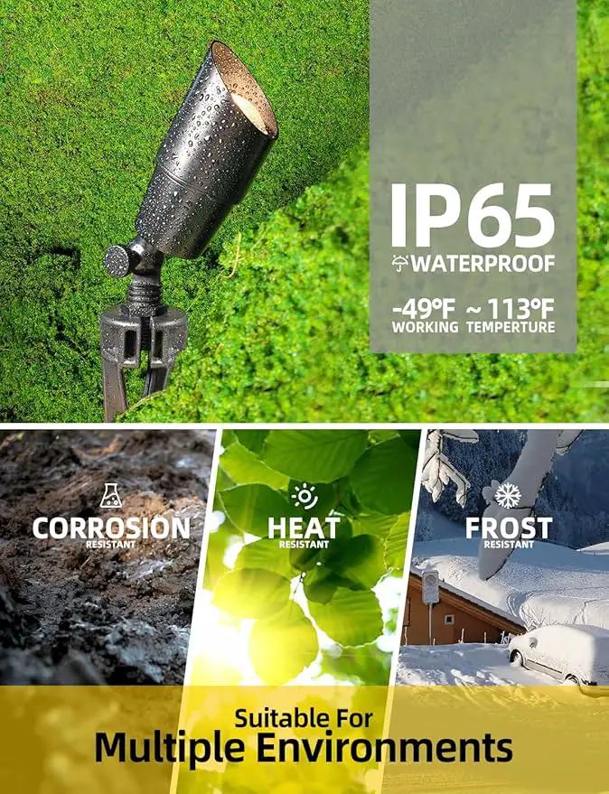 COLOER Brass Low Voltage Landscape Spotlight Fixture(Black) 12-Pack Without Bulb,12V AC/DC Outdoor Spot Lights for Yard, Directional Garden Patio Spot Up Light(101B-Black) by GreenHaven Gardens