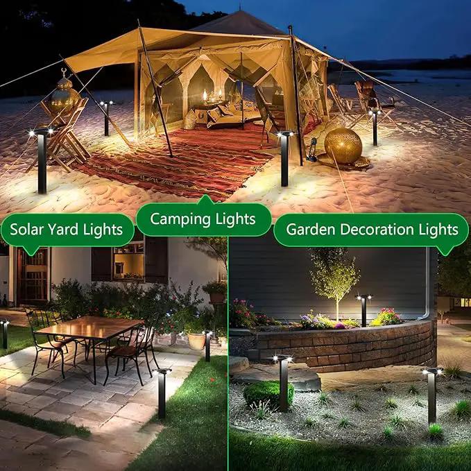 JSOT Solar Lights Outdoor 4 Pack, Solar-Powered Landscape Lighting for Outside, Perfect IP65 Waterproof Solar Pathway Lights for Backyard, Lawn, Driveway, Walkway, Garden Decorative. (Cool White) by GreenHaven Gardens