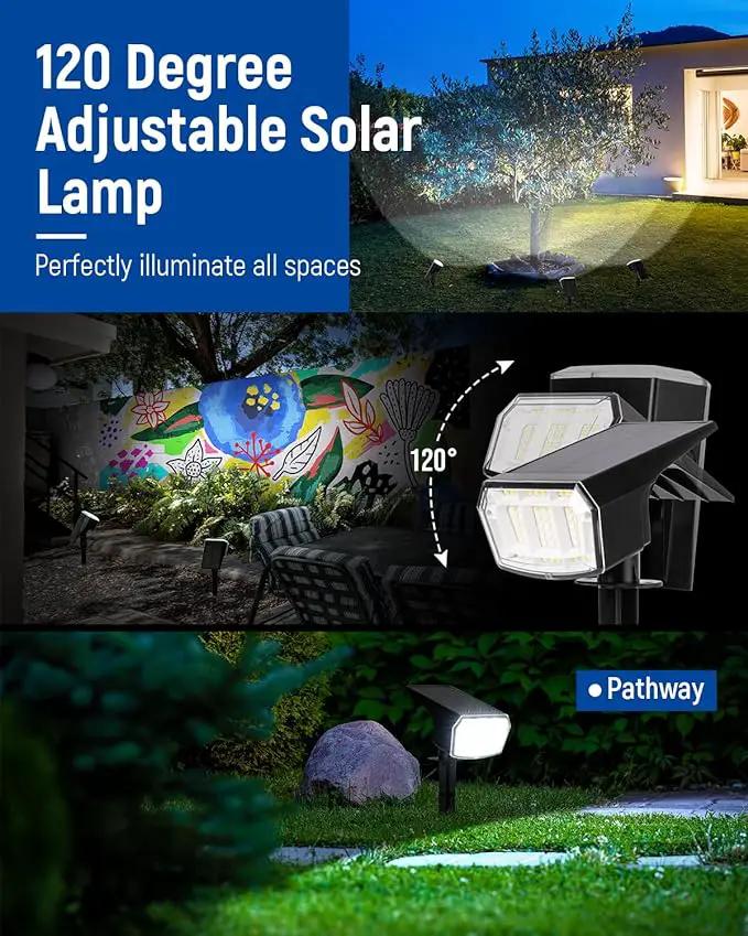 Solar Spot Lights Outdoor Waterproof 10 Pack IP65, 63 LED 3 Lighting Modes Spotlights for Yard Garden House Garage Pathway by GreenHaven Gardens