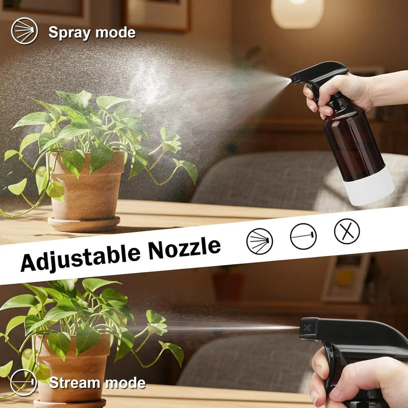 Glass Spray Bottles with Silicone Sleeve 16.9oz 2 Pack Empty Spray Bottle for Hair Mist/Stream Spraying for Cleaning Solutions, Plants, Essential Oils (Brown-grey&white) by GreenHaven Gardens