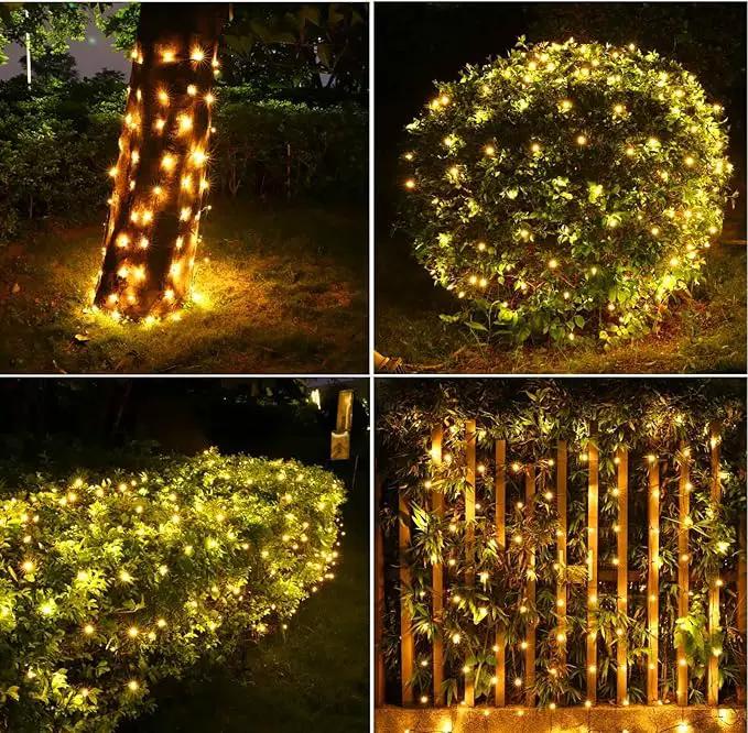 6Ftx4Ft LED Christmas Net Lights Green Wire,Connectable UL Certified Waterptoof Net Lights for Bushes Trees Shurb Garden Outdoor Christmas Decorations by GreenHaven Gardens