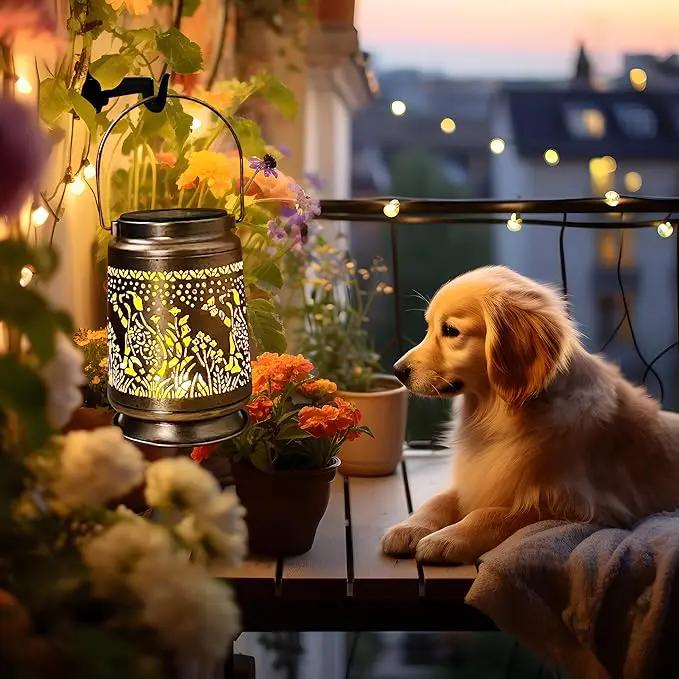 KY&BOSAM Pet Dog Memorial Solar Lights Outdoor Garden Decor Solar Lanterns Outdoor Waterproof Metal Light Memorial Gift, Pet Loss, Pet Sympathy, Thoughtful Dogs and Cats Remembrance, Bereavement Gift by GreenHaven Gardens