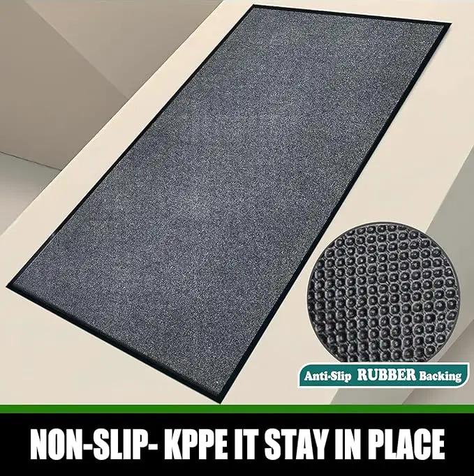 Heavy Duty Doormat, 3'x6' Indoor Outdoor Entry Rug, Commercial Entrance Mat with Rubber Border, Durable Welcome Mat, Rubber Backing Non Slip Doormat for Entryway, Large Garage Floor Mat by GreenHaven Gardens