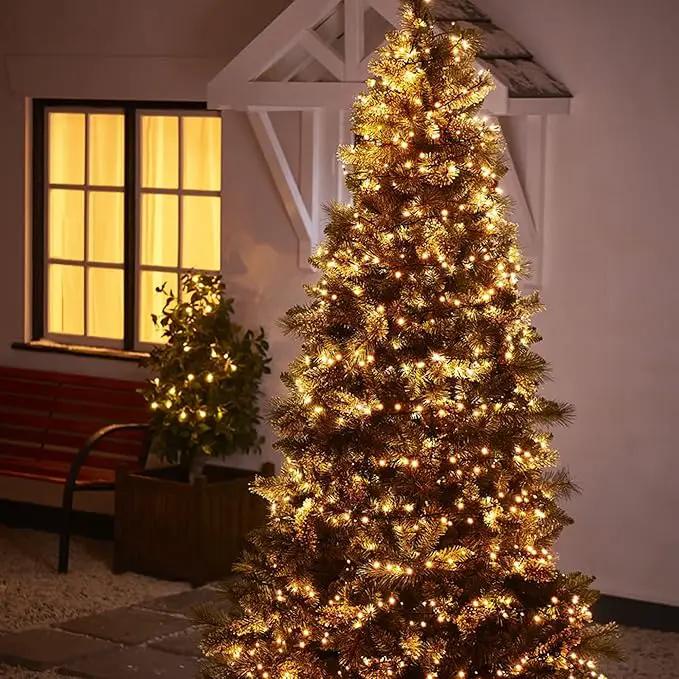 Dazzle Bright Warm White Christmas String Lights, 82ft 1000 LED Waterproof Green Wire Fairy Lights with 8 Modes, Outdoor Lights for Xmas Tree Holiday Wedding Party Christmas Decorations by GreenHaven Gardens