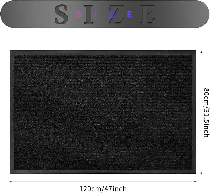 fani Heavy Duty Large Outdoor Indoor Entrance Doormat Waterproof Low Profile Entrance Rug Front Door Mat Patio Anti-Skid Rubber Back, 31x47 inch (Jet Black) by GreenHaven Gardens