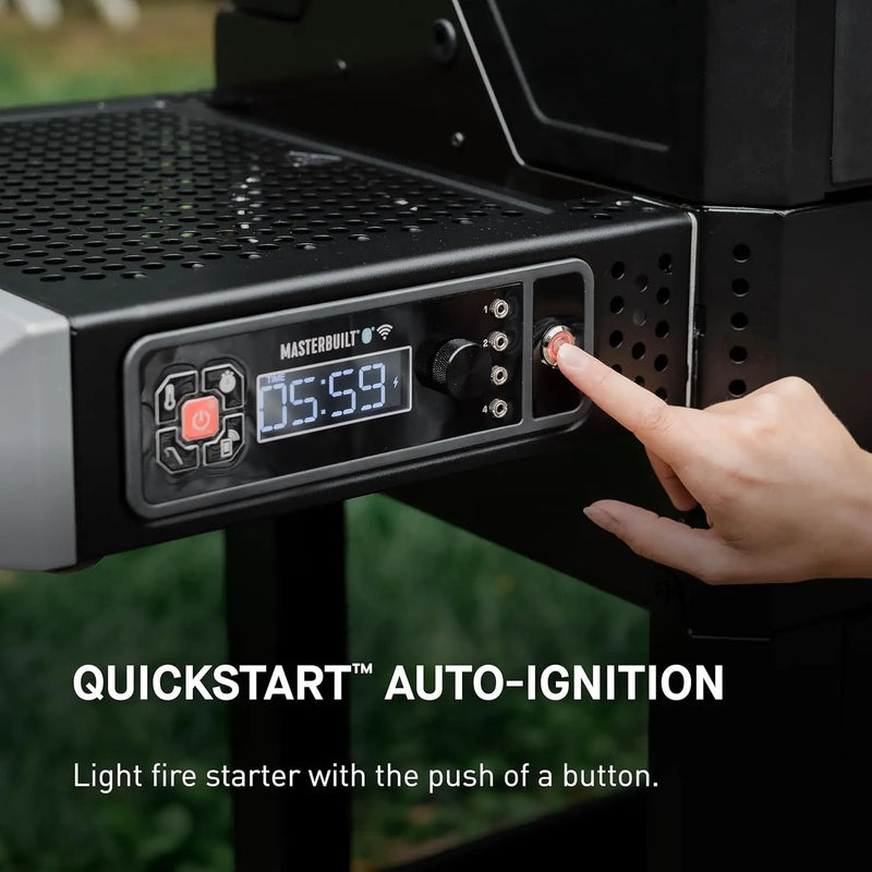 Masterbuilt AutoIgnite 545 Digital Charcoal Grill and Smoker Combo for Easy Grilling, Digital Control, App, Sear Plate, Mini Hopper and 545 BBQ Cooking Square In. in Black by GreenHaven Gardens